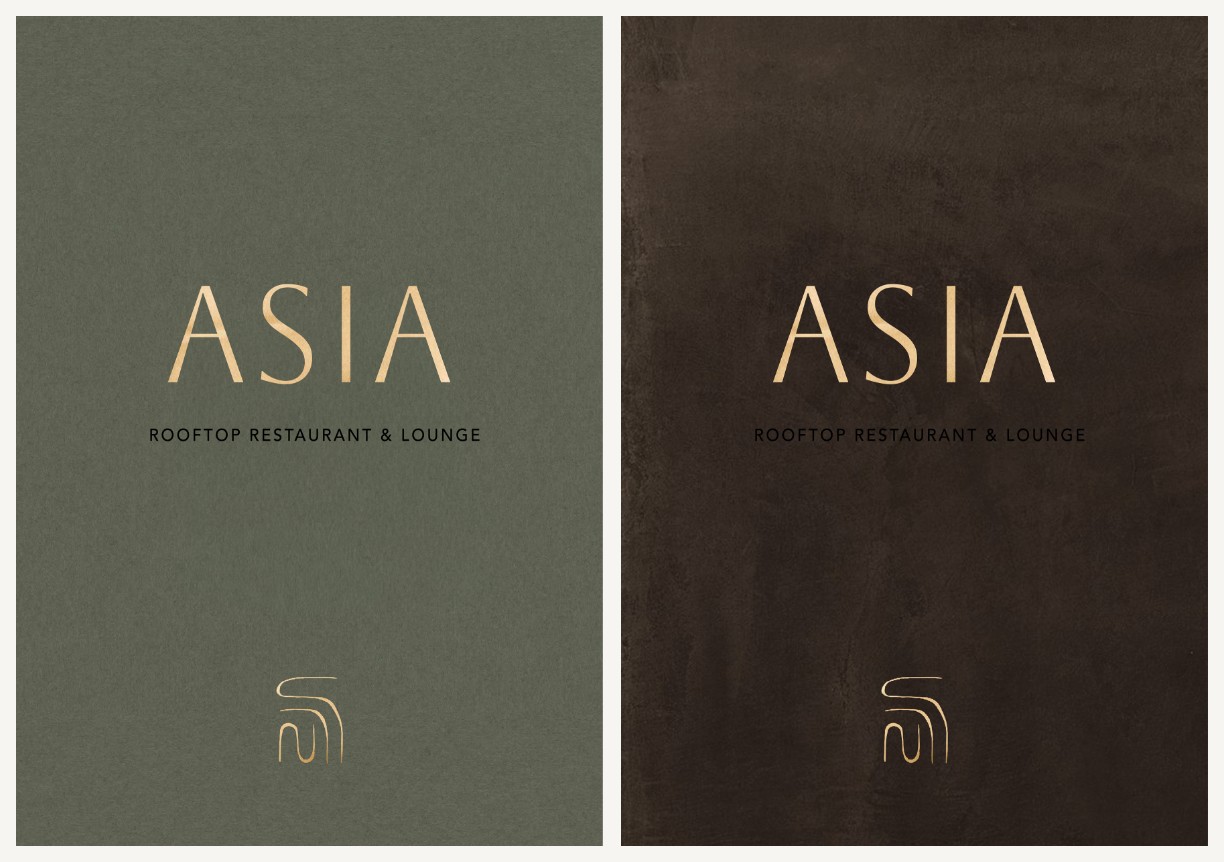 The menu covers, green and brown