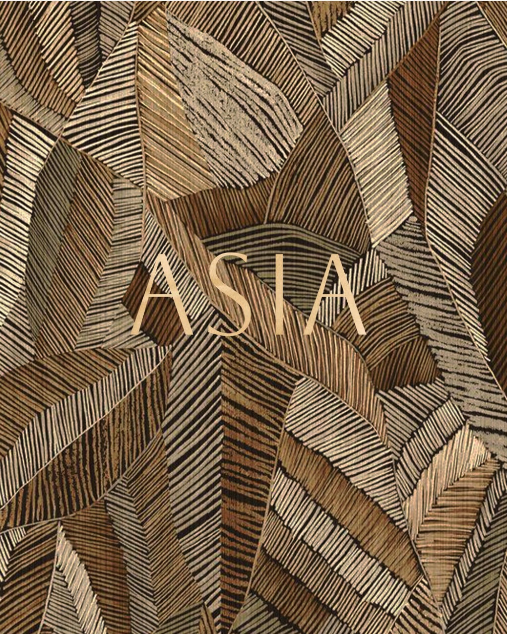 The leaf pattern, and the ASIA wordmark in gold