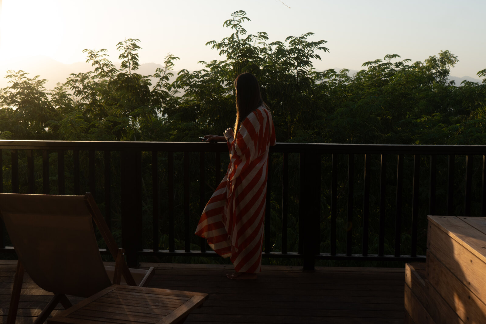 Orchid Hotels — the balcony at sunset