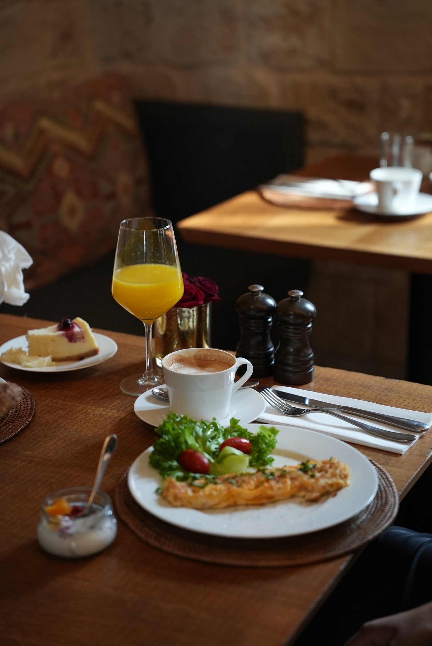 Breakfast laid out on the table